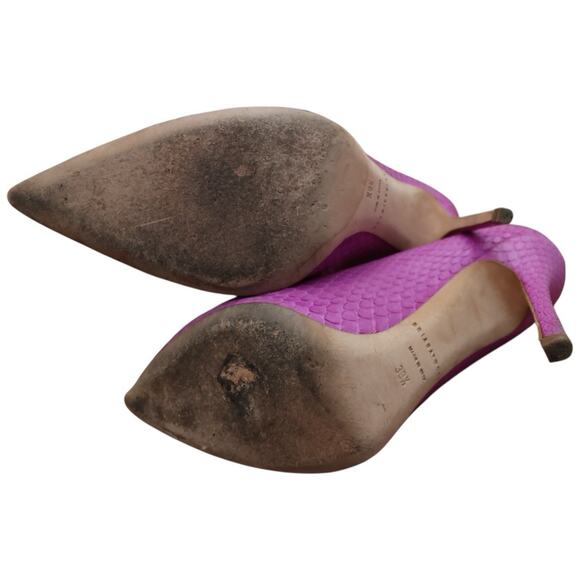 Brian Atwood Fuschia Purple Besame Snake Skin Pumps 38.5 - Picture 12 of 15